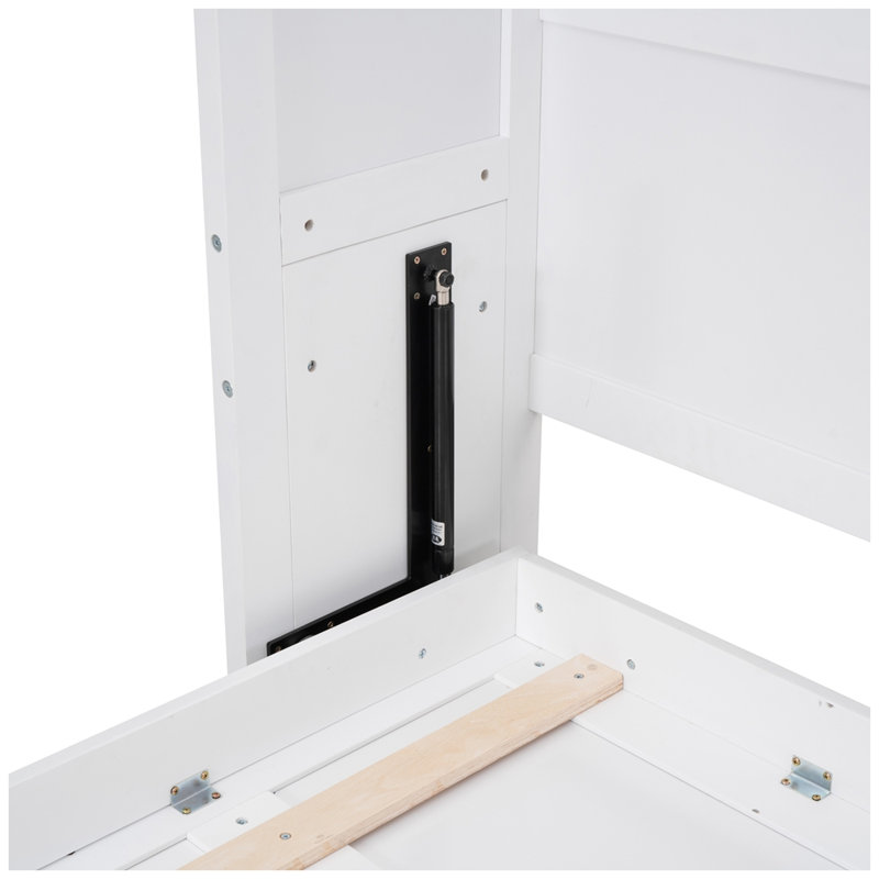 Modern Murphy Bed Wall Bed, White, Queen