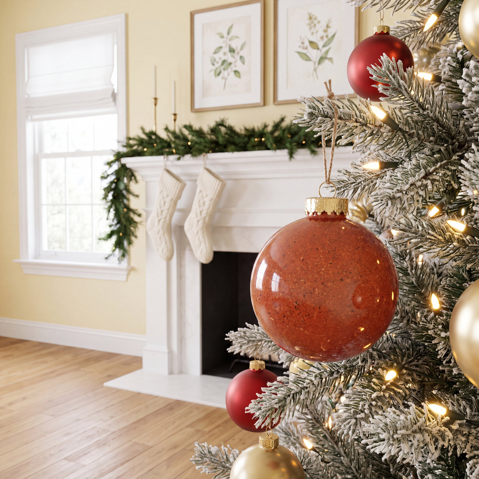4'' Ball Ornament, Orange