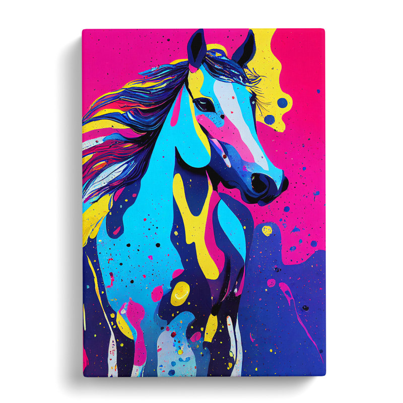 Paint Drip Horse No.4 Abstract - Wrapped Canvas, 76cm H x 50cm W x 3cm D