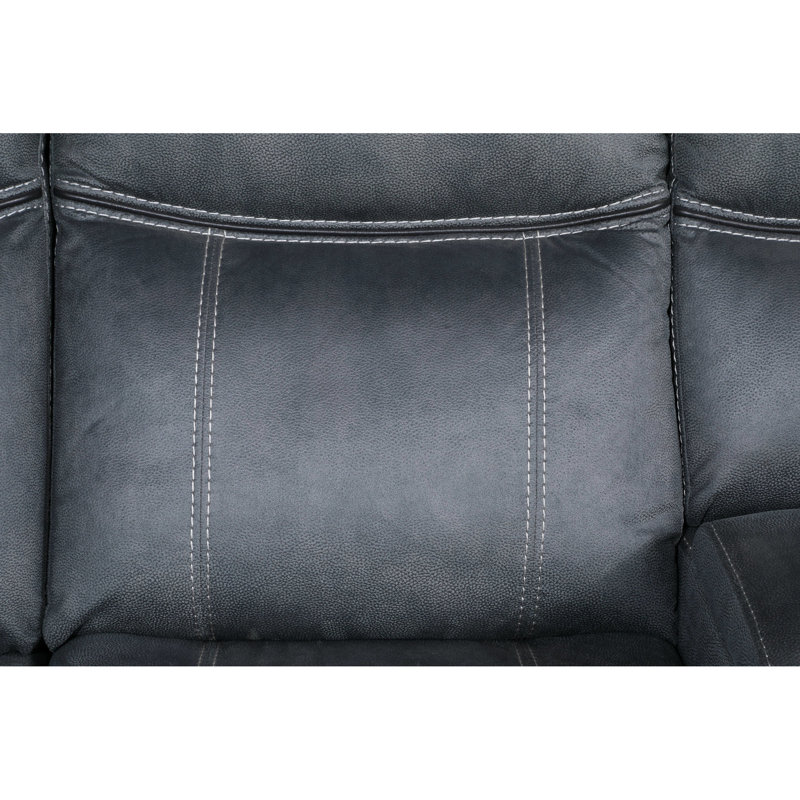 Élégant canapé modulaire en nubuck gris à deux tons avec fonction inclinable, structure en bois et mécanisme de profondeur de 38 po, densité de mousse D24 / d20, degré d'inclinaison maximal de 150