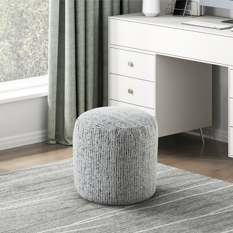 Repose-pieds cylindrique moderne en tissu chenille pour une utilisation polyvalente de 18 po Hauteur de l'emballage en multicolore