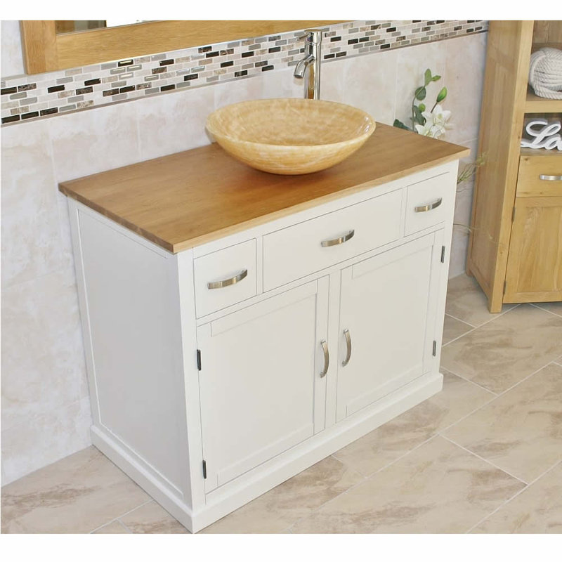 Duane 1000mm Single Bathroom Vanity with Vessel Basin, Golden Onyx Basin