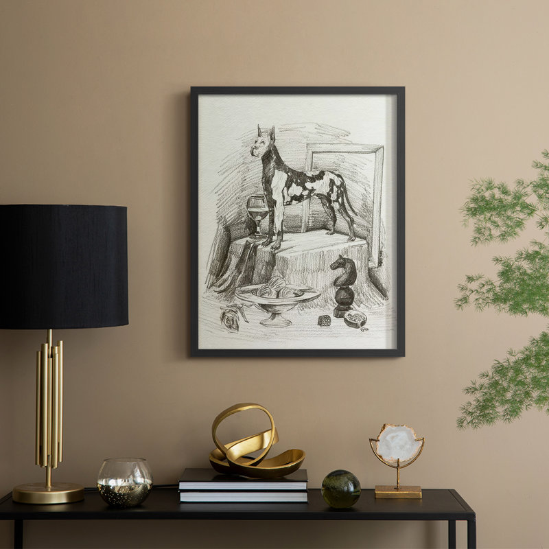 A Gentleman VI, reproduction encadrée - bois massif, Noir, noir, noir, noir, H 30 po x l 24 po