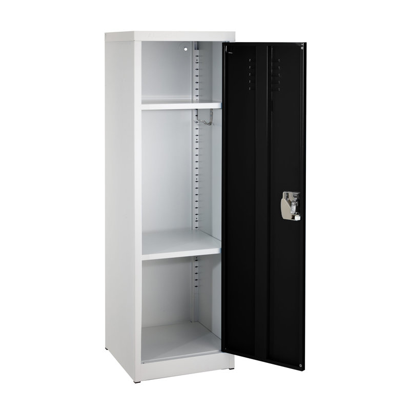 Casier pour enfant à 1 porte avec serrure à clé à 1 porte H 48 po x l 15 po - Rangement pour les écoles, la salle de sport, la maison - Comprend une tablette, des crochets, une ventilation et un porte-carte - Assemblage facile