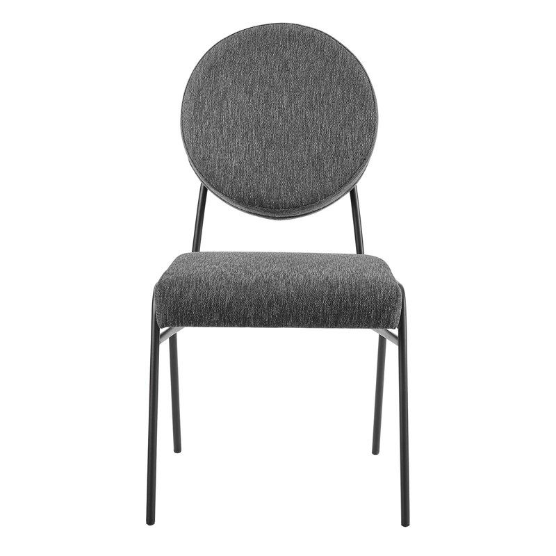 Modway Craft Performance Velvet Dining Side Chair, Black, Polyester Charcoal