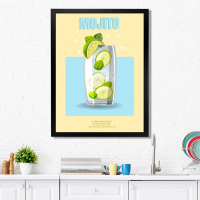«Mid Century Lime Mojito Cocktail», impression d'art mural