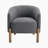 Morelia 27.5" Modern & Contemporary Accent Chair with Textured Fabric Upholstery, Solid Wood Legs, Foam over Pocket Coils-209266852
