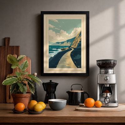 Clifftop Path To Horizon Vintage - Print
