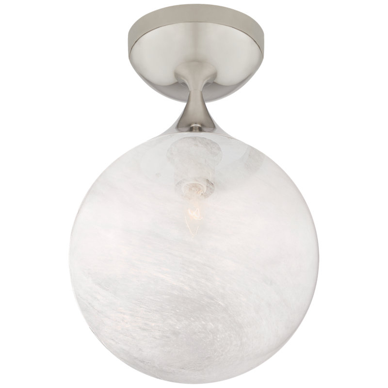 AERIN Cristol Small Single Flush Mount, Polished Nickel