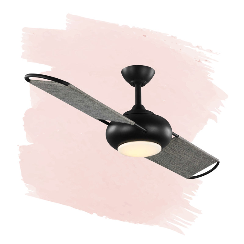 Edisto 54'' Ceiling Fan with LED Lights, Forged Black