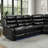 3 Piece Faux Leather Reclining Sectional with LED Lighting, Bluetooth Speaker & Charging Console-116986312