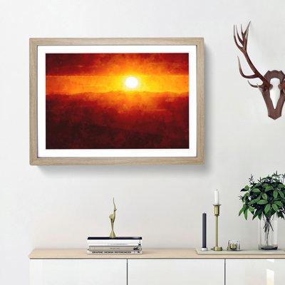 Sunset over the Hills - Picture Frame Painting Print