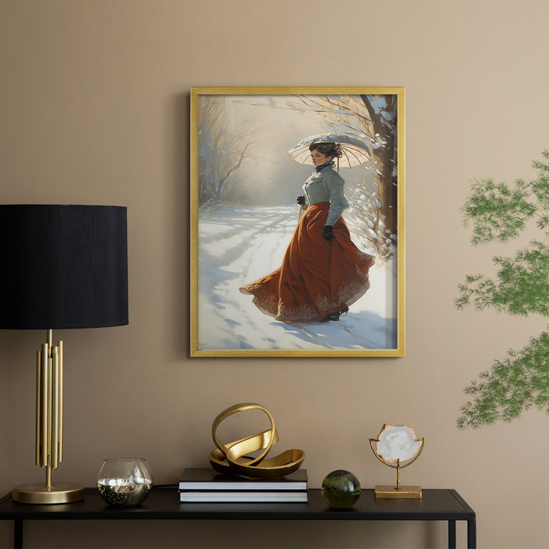 WOMEN-CDXIX - Reproduction d'art encadrée de qualité supérieure - prête à être accrochée, Or, H 28 po x l 22 po