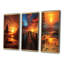 «Sunrise Morning At The Lake», 3 pièces sur toile-2027815691-2027815690