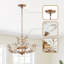 Lustre en cristal perlé 4 lumières 9 branches Flavia