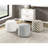 Multi-Color Chenille Fabric Pouf With Bead Filling And Zipper Modern Cylindrical Cover