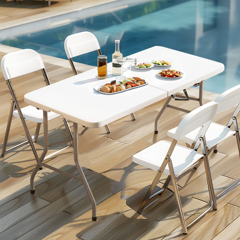 Table de salle à manger pliante pour l'extérieur, H 28,7 po x l 27,5 po x L 59,8 po