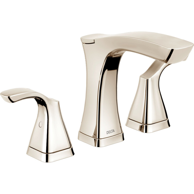 Tesla® Widespread Bathroom Faucet with Drain Assembly and DIAMOND Seal Technology, Brilliance Polished Nickel