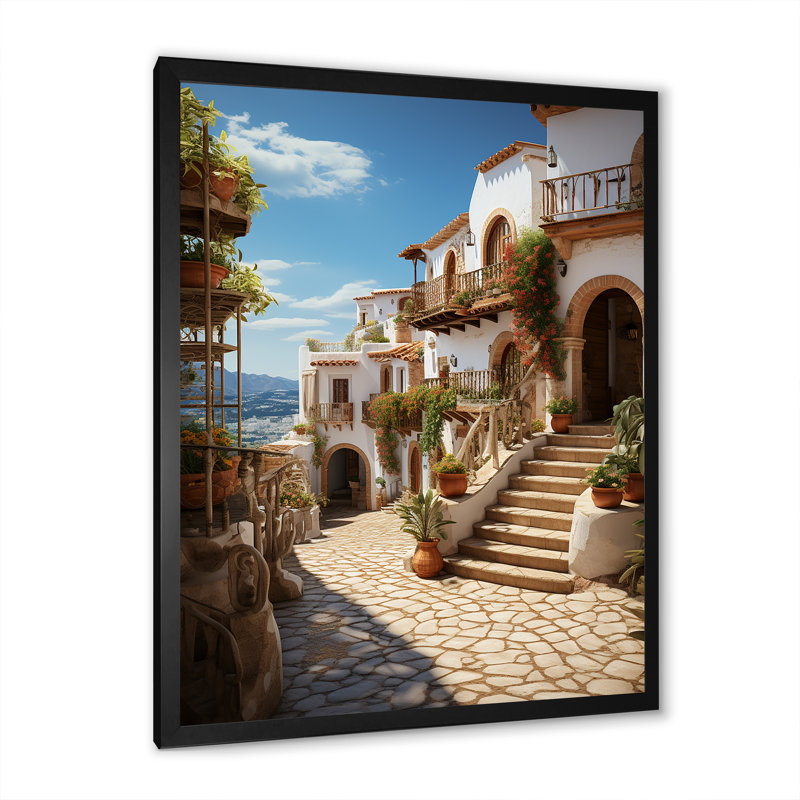 Espagne Espagne Village III - impression, Cadre photo noir, H 44 po x l 34 po x P 1,5 po
