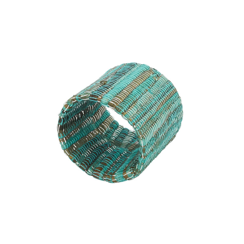 Rond de serviette nubby tissé, Turquoise