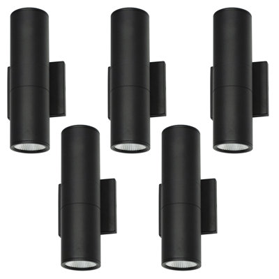 Muneeba 12 Inch Integrated LED Round Up Down Outdoor Armed Sconce Wall Light - Waterproof for Garage, Back Porch