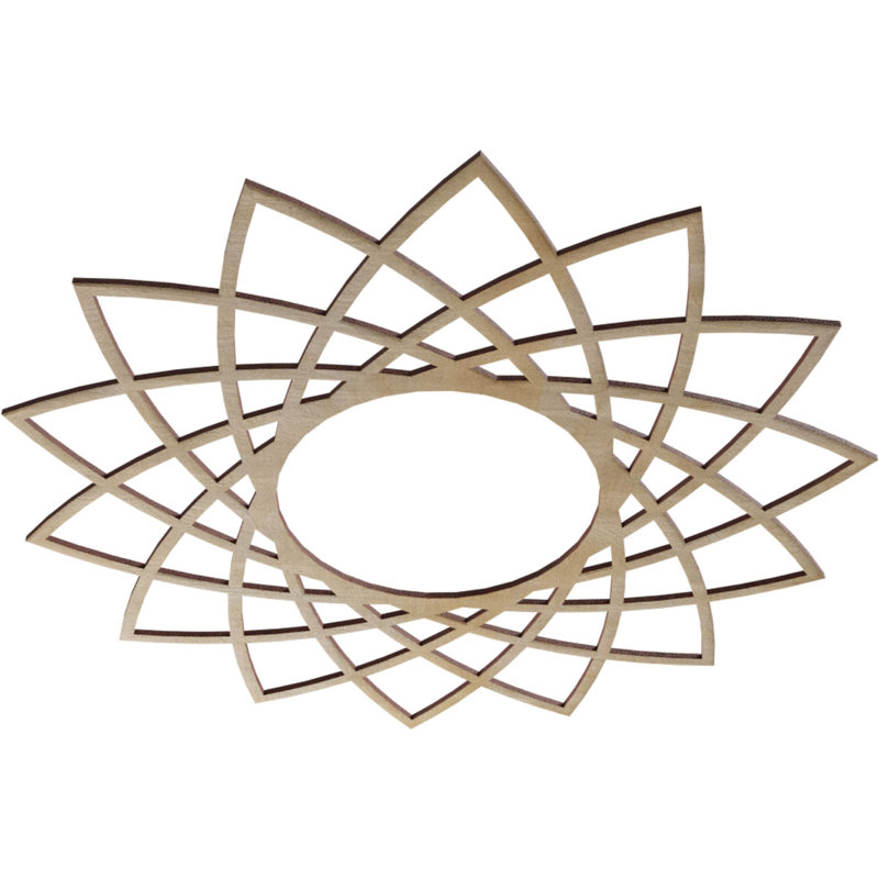 Médaillon de plafond 28 po x H 28 po x 28 po x P 3 3/4 po x P 3/8 po Eleanor, Hickory, H 26 po x l 26 po x P 0,25 po