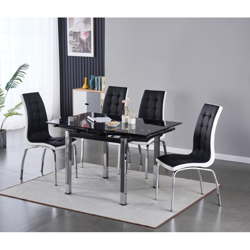Hedley Dining Set, Black, Black