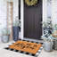 Ensemble de 2 tapis de paillasson en fibre de coco à 2 couches "He is Risen Welcome" avec tapis noir et blanc Buffalo