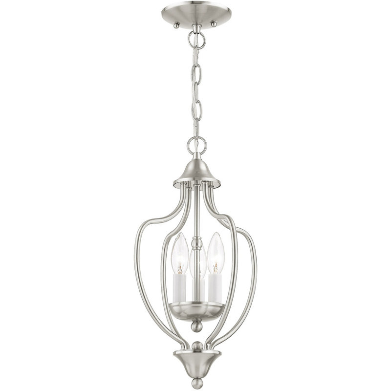 3 - Light Empire Chandelier, Brushed Nickel