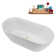 59" Streamline Soaking Freestanding Tub and Tray With Internal Drain