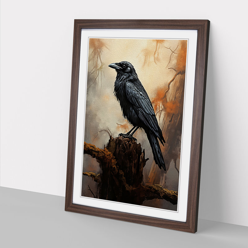 Single Picture Frame Print on Wood, Walnut Framed, 34cm H x 25cm W