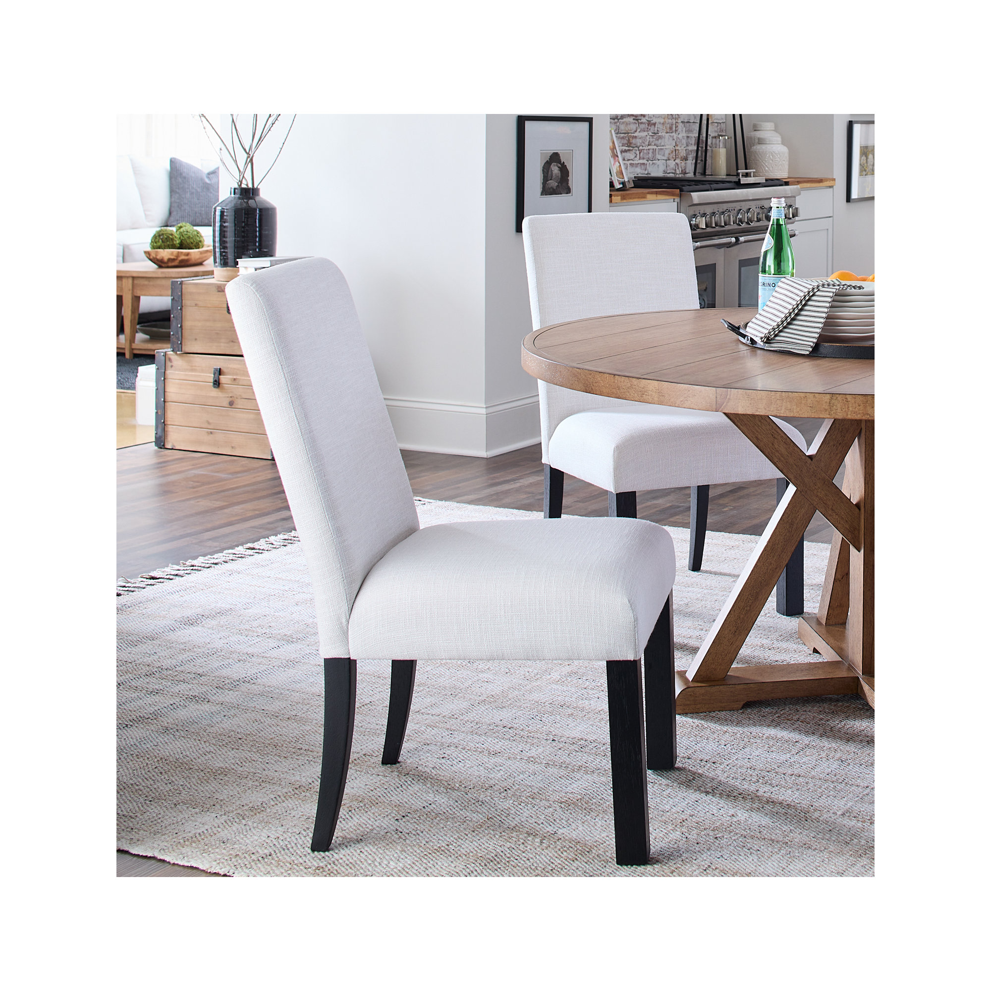 Mya Upholstered Side Chair, Black