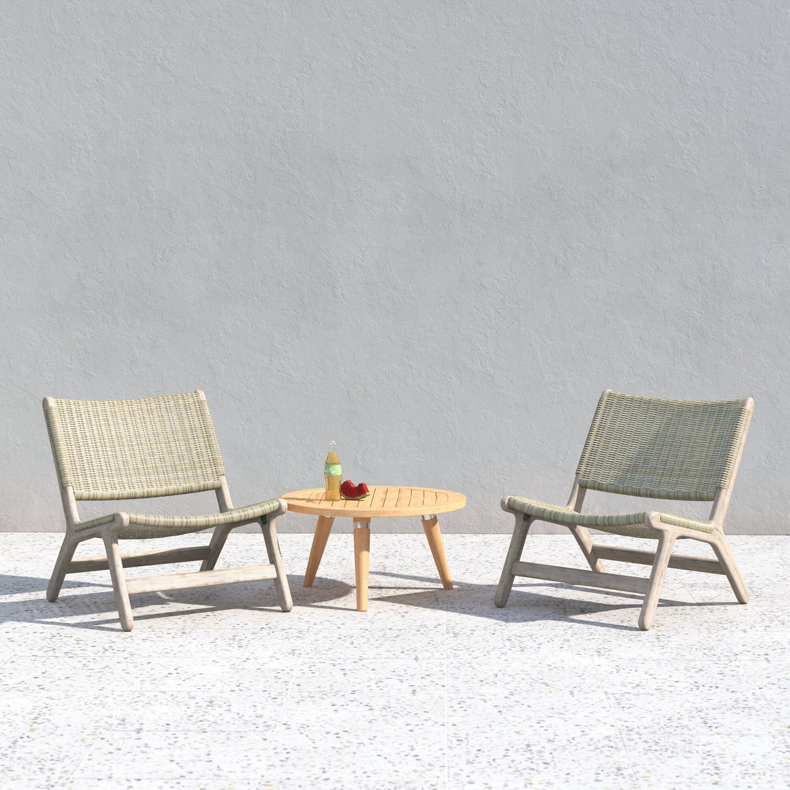 Aymer Teak 2 - Person Patio Conversation Set, Driftwood Gray