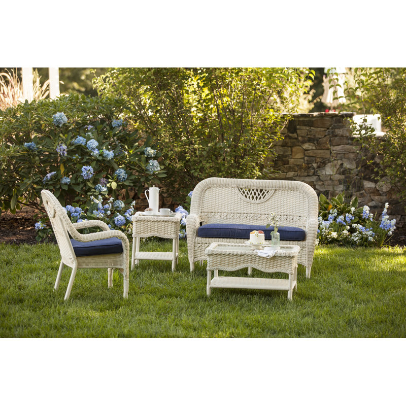 Prospect Hill 50'' Wide Premium All-Weather Wicker Loveseat, Cloud White