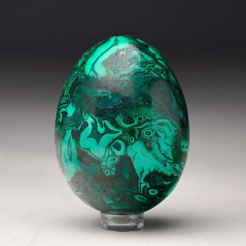 Œuf de malachite poli à la main