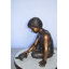 Bronze Boy Push Turtle Fountain