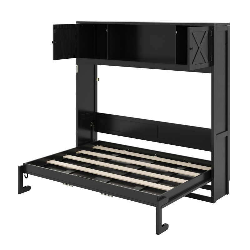 Full Size Murphy Bed With Storage Cabinets