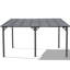 Citron aigre 14 x 10 pi Pergola en métal avec os en aluminium et toit incliné, abri de jardin à toit rigide résistant aux intempéries pour la terrasse, la cour, la piscine, la cuisine extérieure et l'espace barbecue