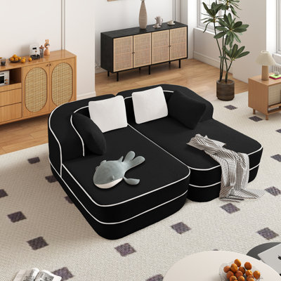 Canapé surdimensionné en tissu pelucheux sans assemblage 32D