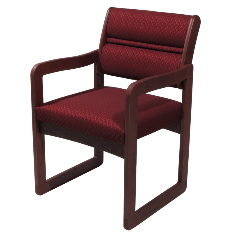 Chaise de salle d'attente binaire Geier, Cabernet bourgogne, Acajou