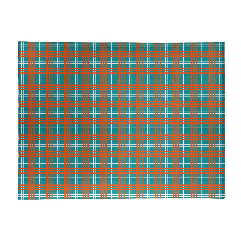 Tapis à carreaux bleu, Rectangle 8 pi x 10 pi
