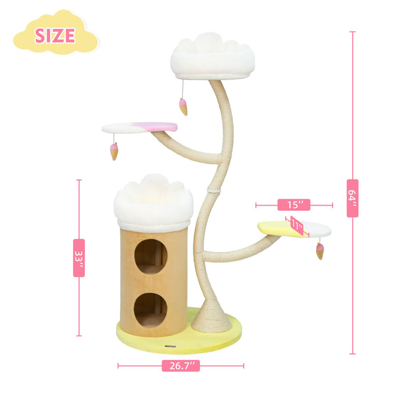 Joli cabane dans un arbre pour chats d'intérieur