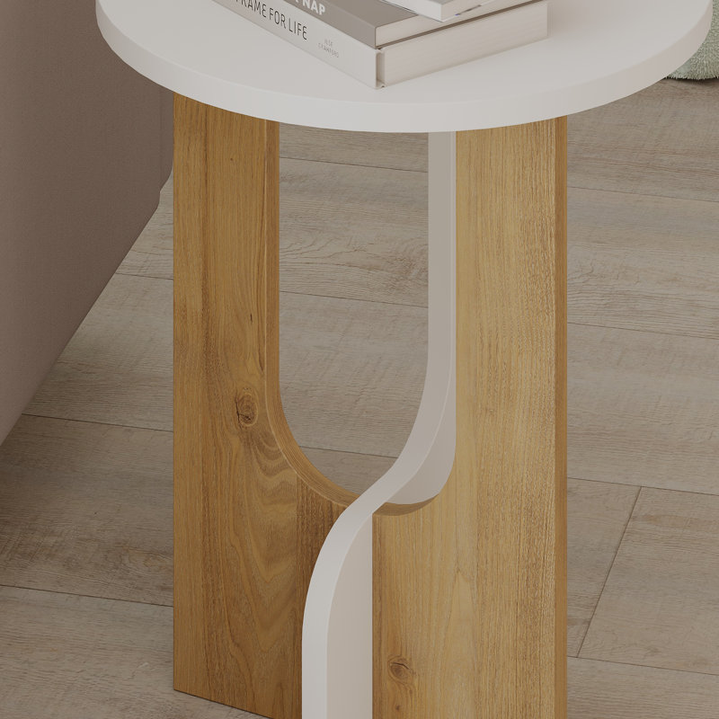 Doubilet End Table, White, Light Brown