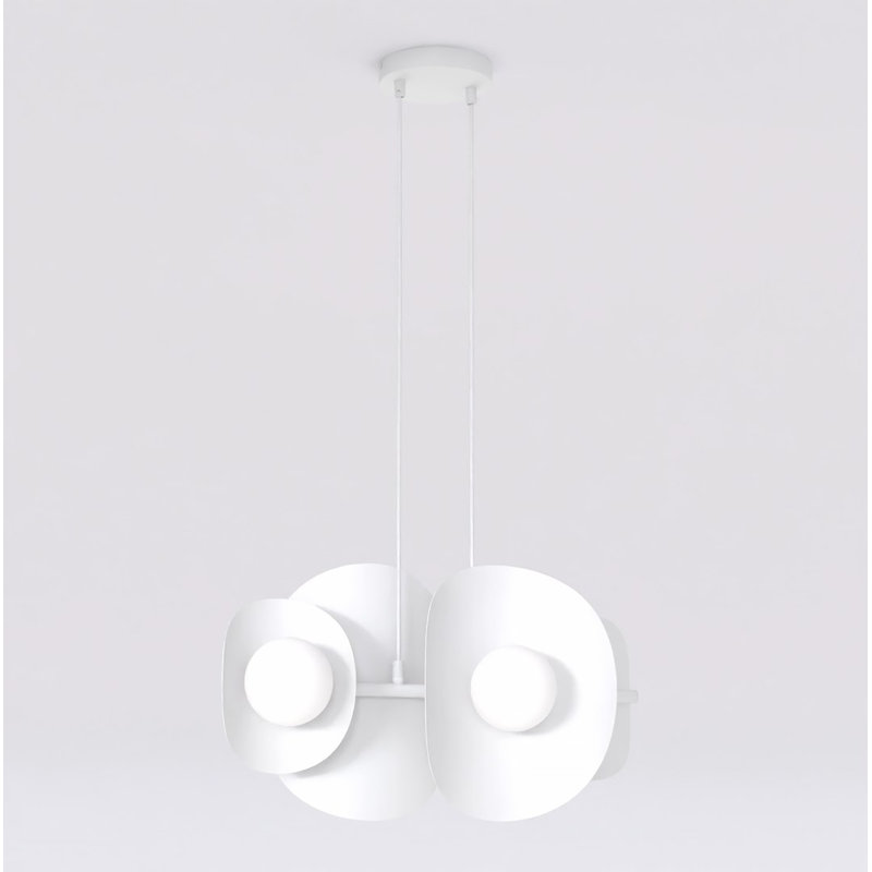 - Light Matt Pendant, White, 4 Lights