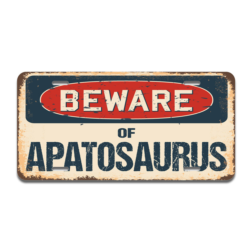 SignMission Beware of Apatosaurus Aluminum Plate Frame | Wayfair