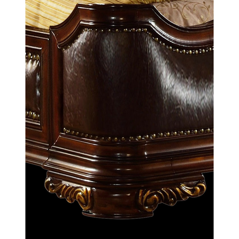 Faxon Leather Wingback Bed, King