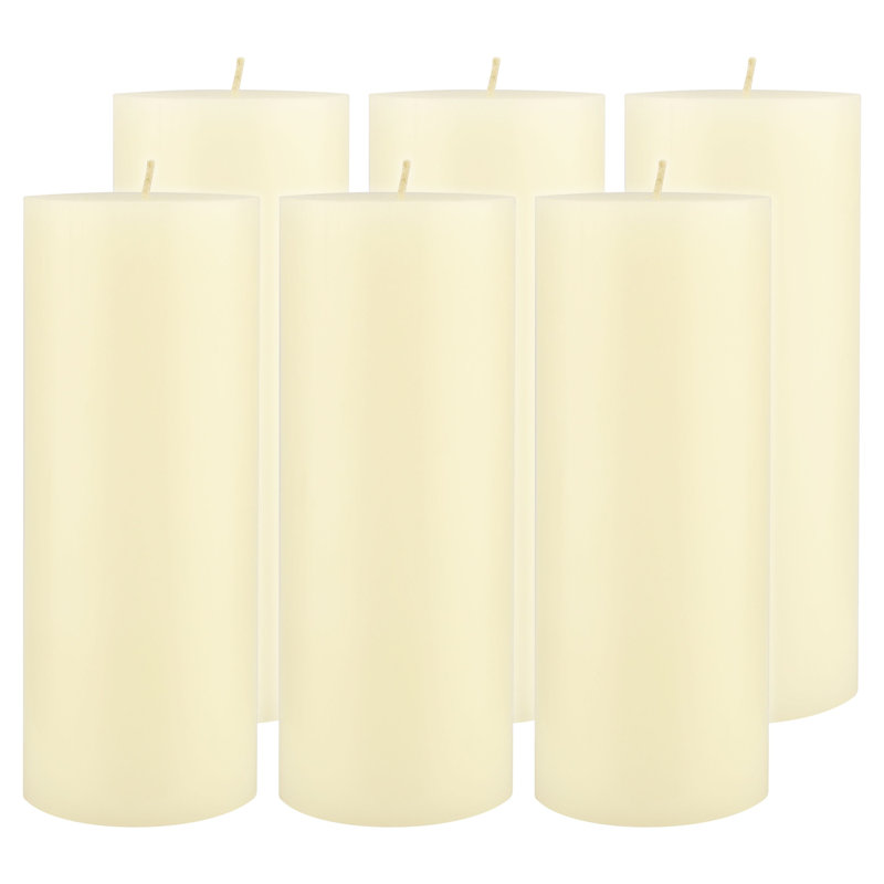 Ensemble de bougies longues 6 pièces, H 8 po x l 3 po x P 3 po