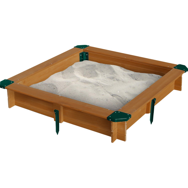 Interlocking 3.08 ft. Square Sandbox
