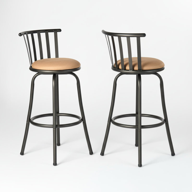 Swivel Counter Stools BarStool Upholstered Seat Includes 24" & 29" Legs Adjustable Height for Kitchen Island Bars and office