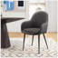 Ensemble de 2 chaises de salle à manger capitonnées gris foncé et noires avec support confortable et design moderne